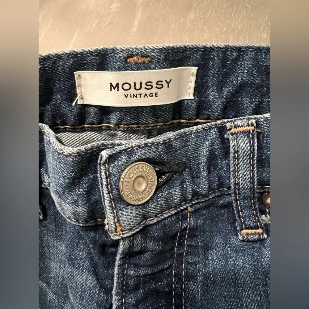 Moussy vintage Denim jean Frayed Hem Shorts size 27 - Picture 5 of 11